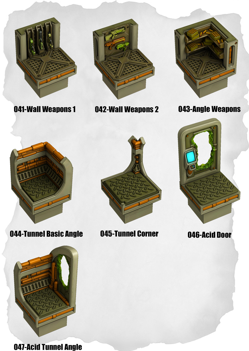 Sci-Fi Tiles – Armory & Tunnel Expansion (IS-041 to IS-047)