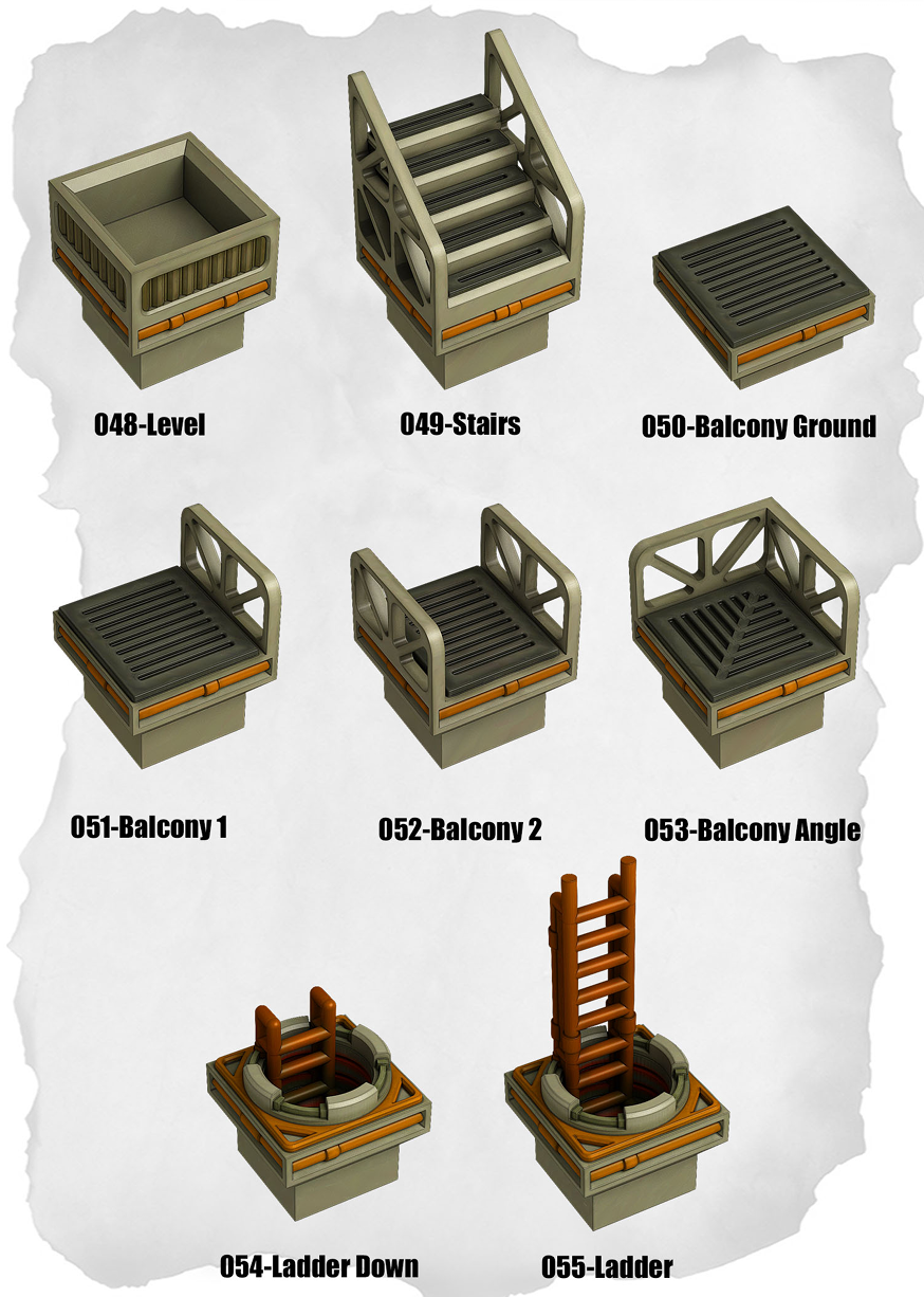 Sci-Fi Tiles – Vertical Access & Bridge Expansion (IS-048 to IS-055)