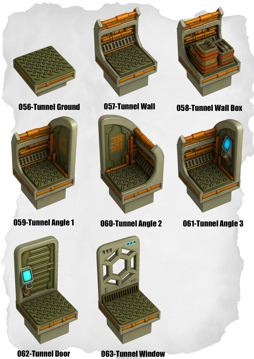 Sci-Fi Tiles – Tunnel Expansion Set (IS-056 to IS-063)