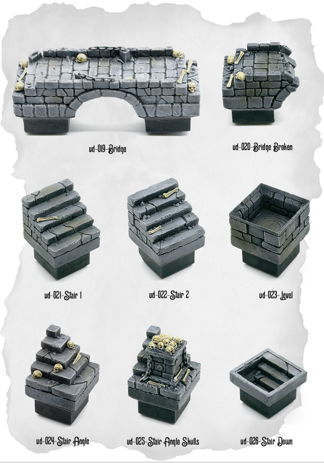 Dungeon Blocks – Bridge & Stair Expansion (UD-019 to UD-026)