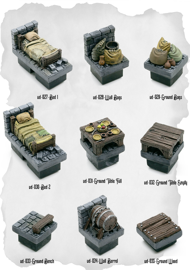 Dungeon Blocks – Interior Furniture & Decor Set (UD-027 to UD-035)