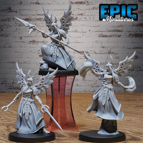 Aasimar Angel Paladin Miniature | Set of 3 - Tabletop RPG & D&D miniature. Perfect for wargaming & collectors