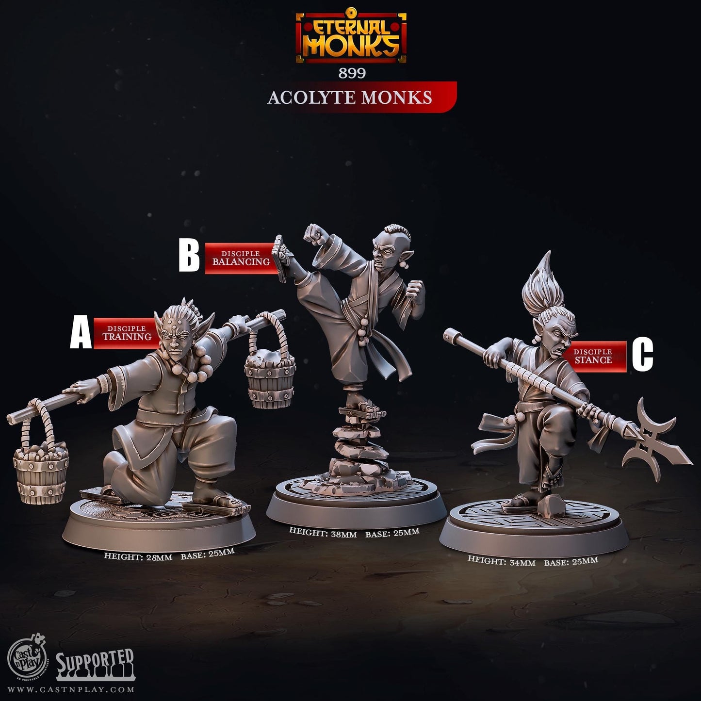 Acolyte Monks Miniature - Monk A - 32mm