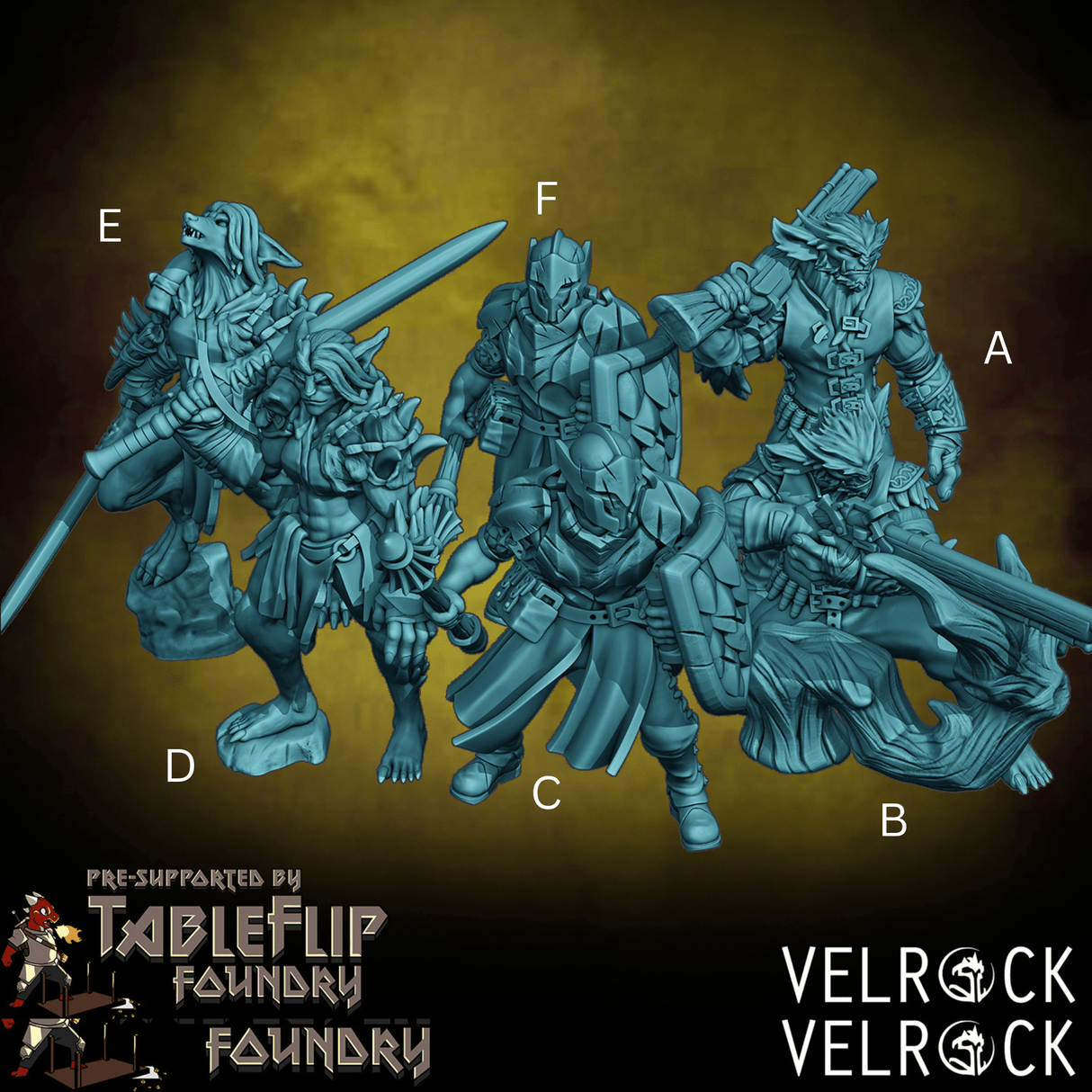 Forest Adventure party Miniature | Set of 6 - Tabletop RPG & D&D miniature. Perfect for wargaming & collectors