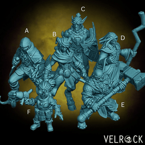 Underdark Adventure Party Miniature | Set of 6 - Tabletop RPG & D&D miniature. Perfect for wargaming & collectors