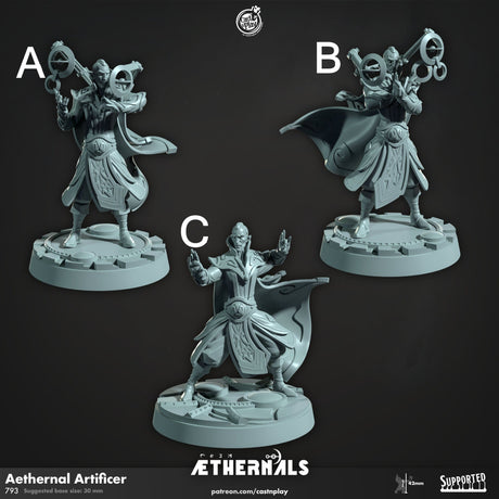 Aethernal Wizards Miniature | A - Tabletop RPG & D&D miniature. Perfect for wargaming & collectors