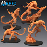 Alien Beast Miniature | Set of 4 - Tabletop RPG & D&D miniature. Perfect for wargaming & collectors