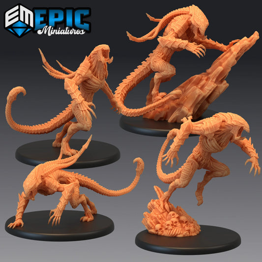 Alien Beast Miniature - Set of 4 - 28mm