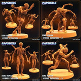 Alien Human Hybrid Evolution Miniature | Full Set All Models - Tabletop RPG & D&D miniature. Perfect for wargaming & collectors