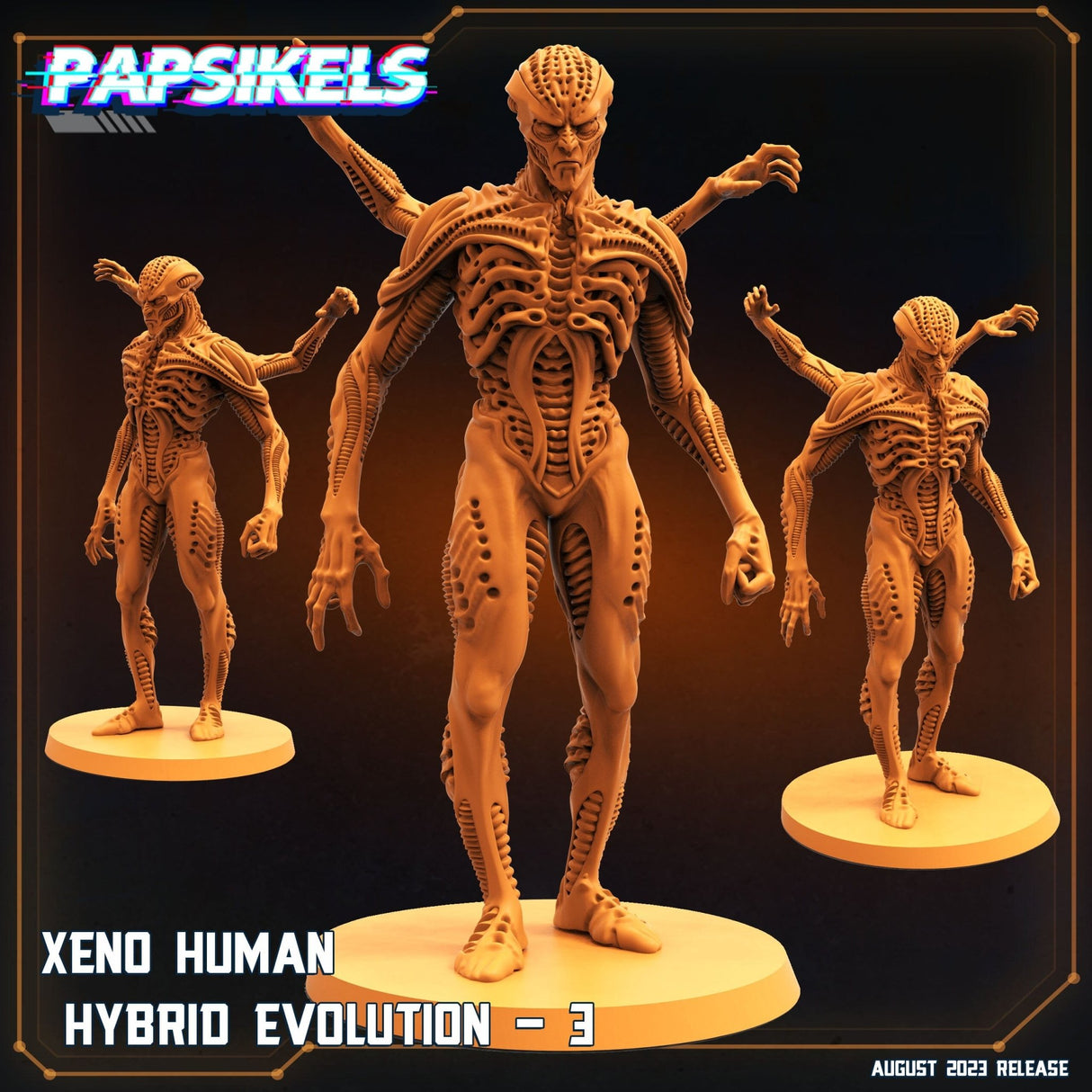 Alien Human Hybrid Evolution Miniature | Hybrid 3 - Tabletop RPG & D&D miniature. Perfect for wargaming & collectors