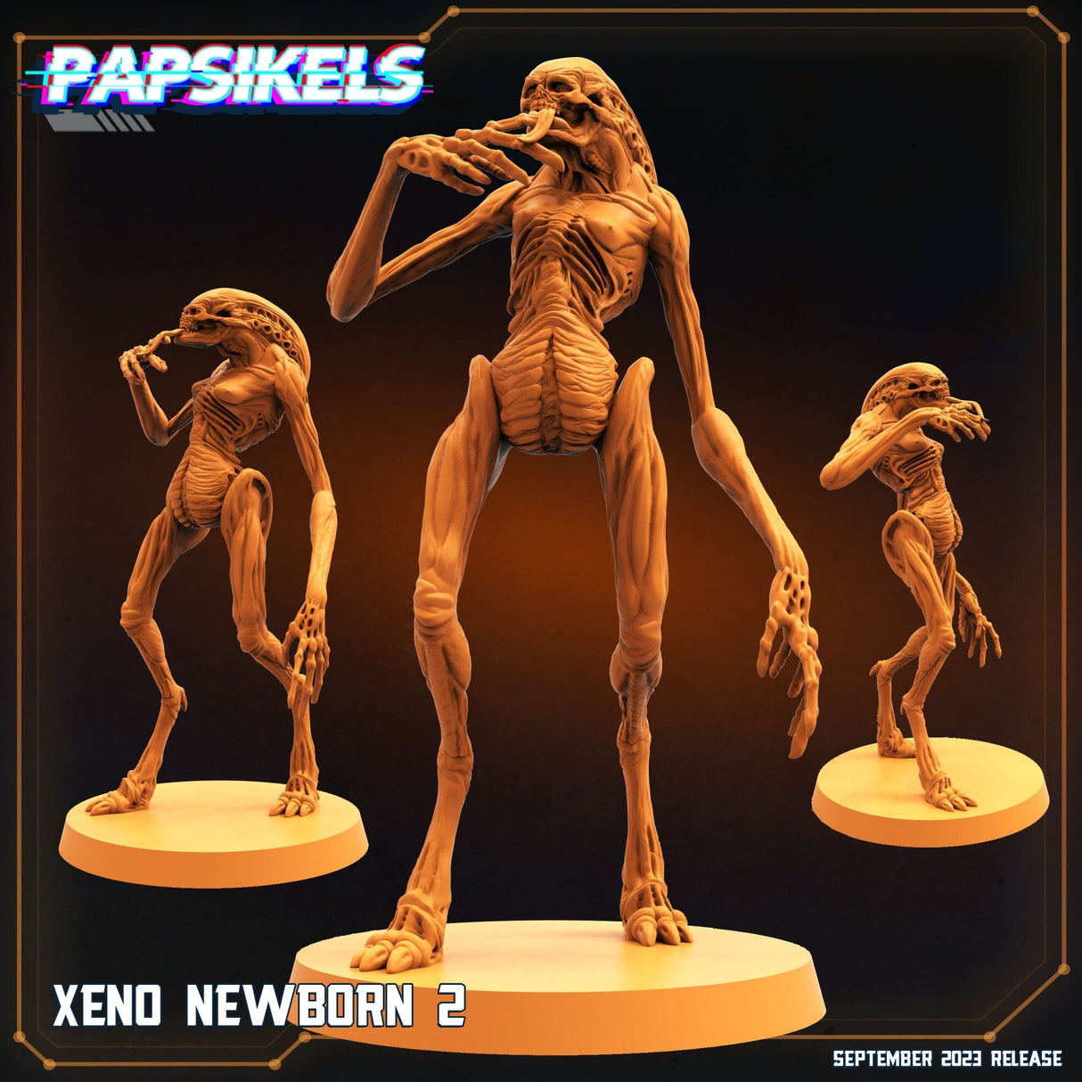 Alien Newborn Miniature | Newborn 2 - Tabletop RPG & D&D miniature. Perfect for wargaming & collectors