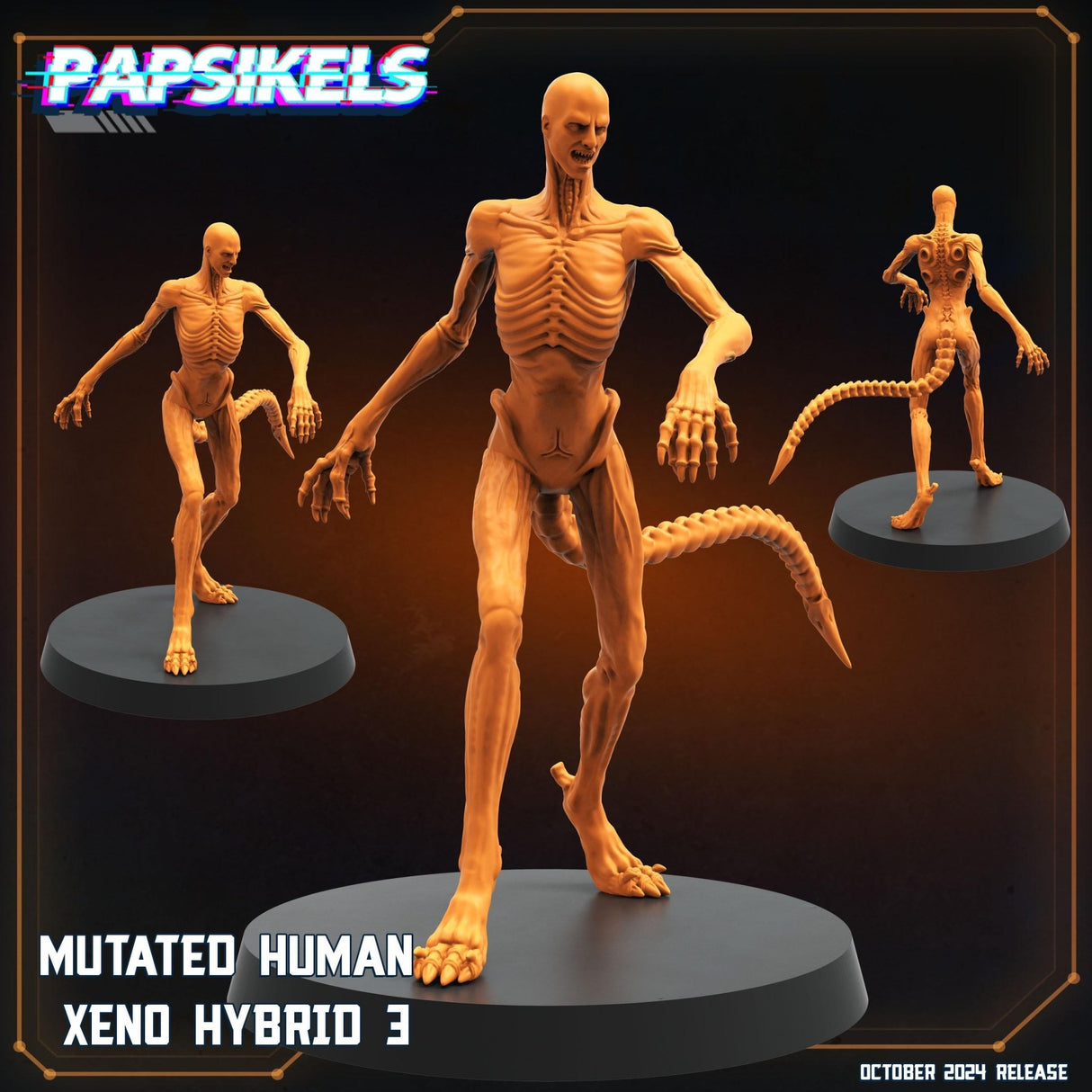 Alien Romus Mutated Miniature | Human Xeno Hybrid 3 - Tabletop RPG & D&D miniature. Perfect for wargaming & collectors