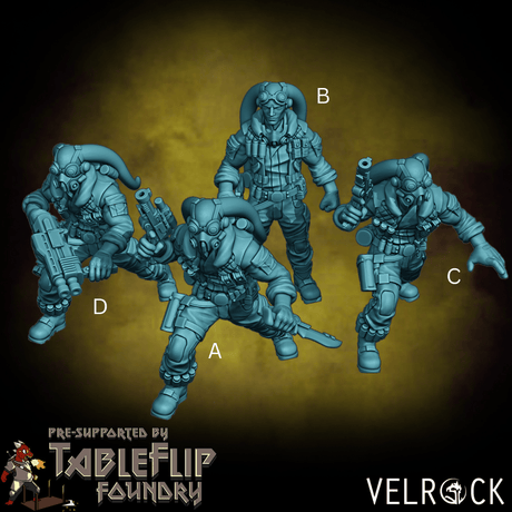 Alien Smuggler Miniature | Set of 4 - Tabletop RPG & D&D miniature. Perfect for wargaming & collectors