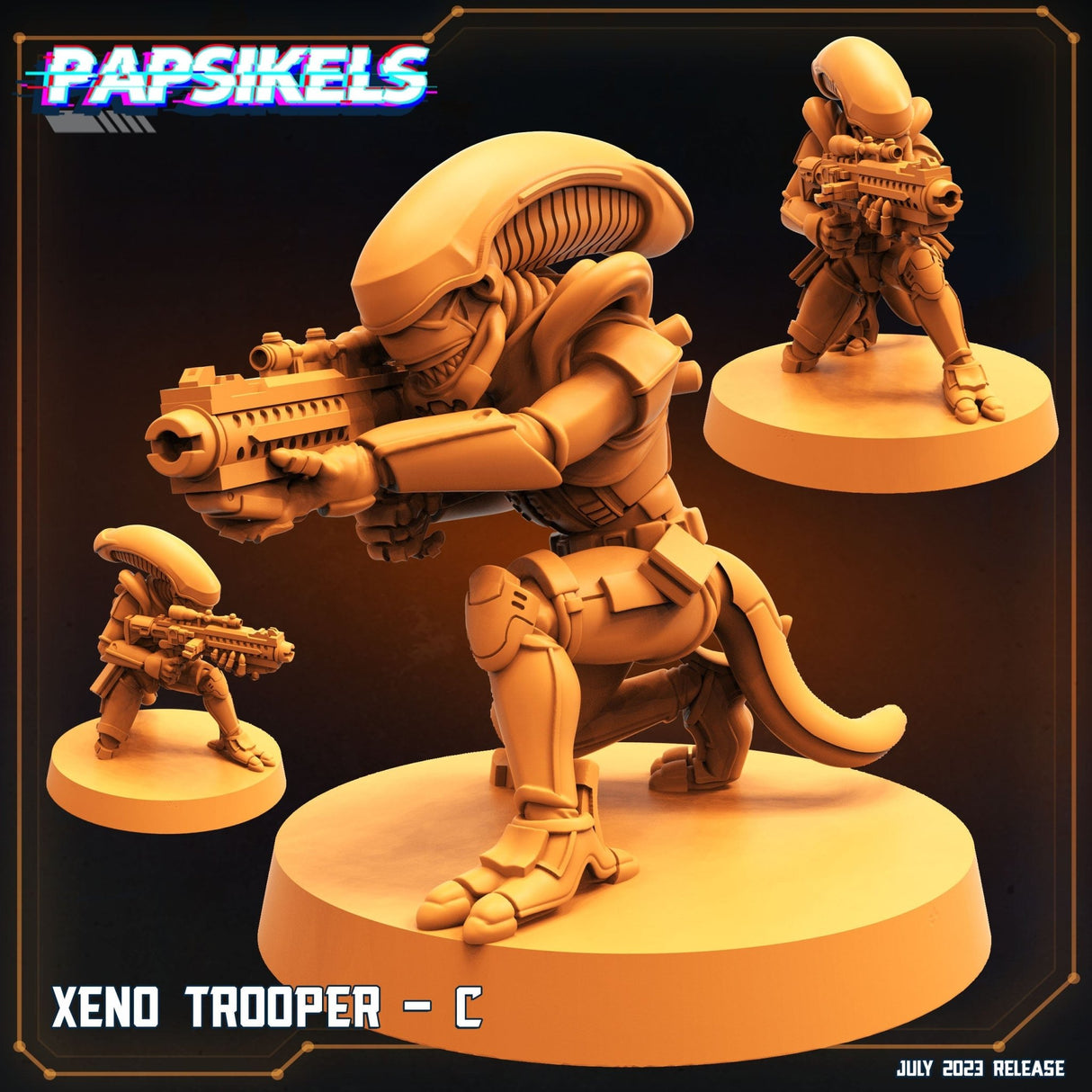 Alien Troopers Miniature | Trooper C - Tabletop RPG & D&D miniature. Perfect for wargaming & collectors