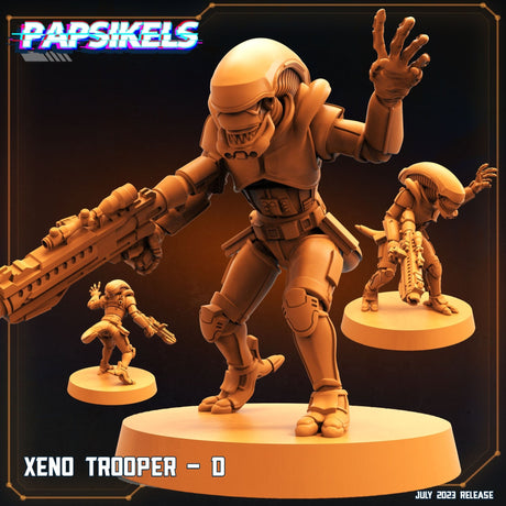 Alien Troopers Miniature | Trooper D - Tabletop RPG & D&D miniature. Perfect for wargaming & collectors