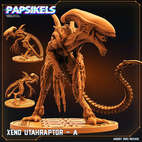 Alien Utahraptor and wyvern Miniature | Utahraptor A - Tabletop RPG & D&D miniature. Perfect for wargaming & collectors
