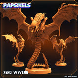 Alien Utahraptor and wyvern Miniature | Wyvern B - Tabletop RPG & D&D miniature. Perfect for wargaming & collectors