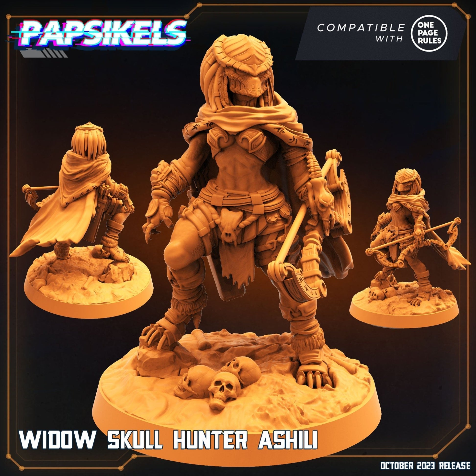Alien Widow Skull Hunter Miniature - Ashili - 32mm