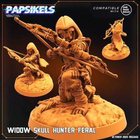 Alien Widow Skull Hunter Miniature | Feral - Tabletop RPG & D&D miniature. Perfect for wargaming & collectors