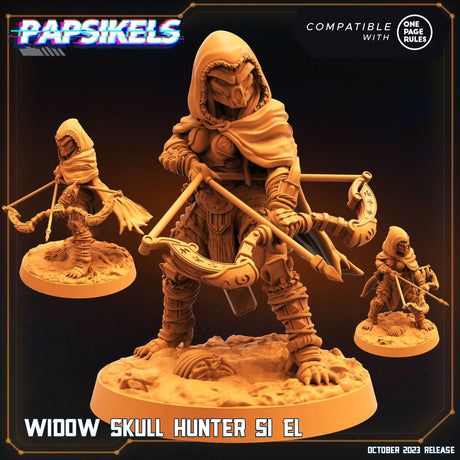Alien Widow Skull Hunter Miniature | Siel - Tabletop RPG & D&D miniature. Perfect for wargaming & collectors