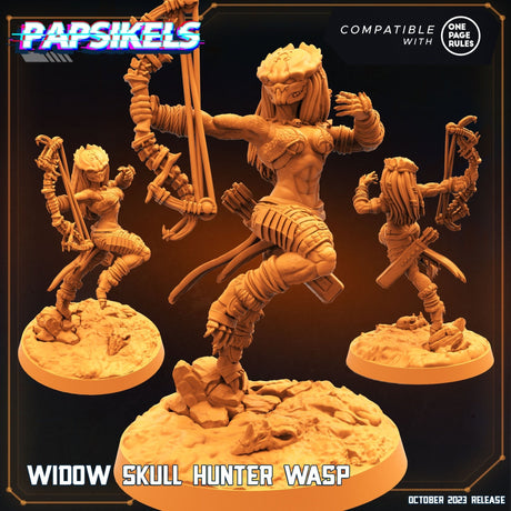 Alien Widow Skull Hunter Miniature | Wasp - Tabletop RPG & D&D miniature. Perfect for wargaming & collectors