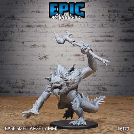 Amphibian Fish folk Brutes Miniature | 6170 - Tabletop RPG & D&D miniature. Perfect for wargaming & collectors