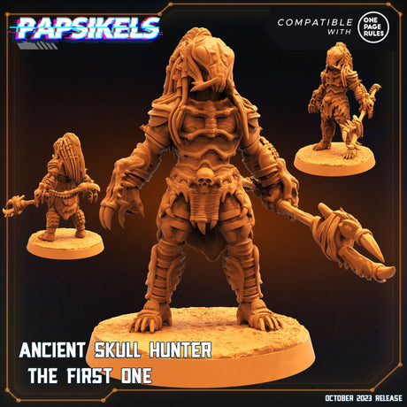 Ancient Skull Hunter Miniature | Ancient Hunter A - Tabletop RPG & D&D miniature. Perfect for wargaming & collectors
