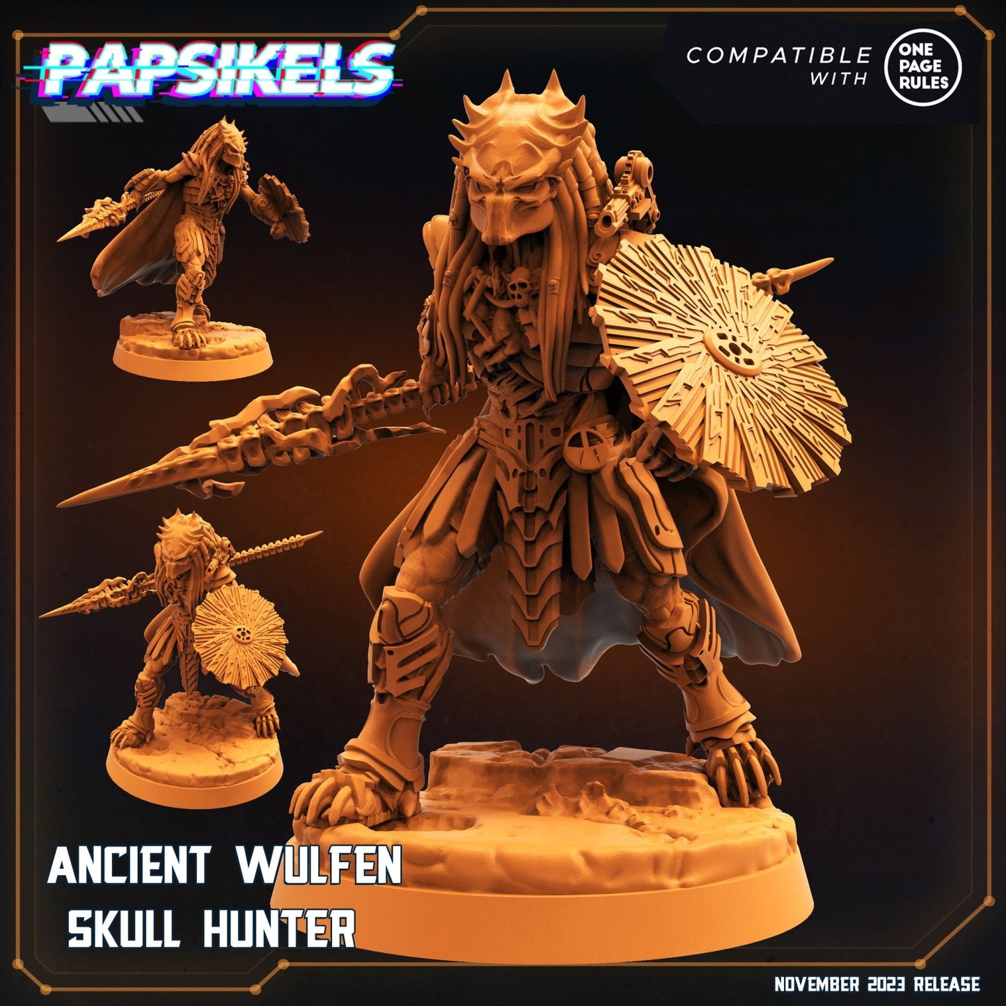 Ancient Skull Hunter Miniature - Ancient Hunter B - 32mm