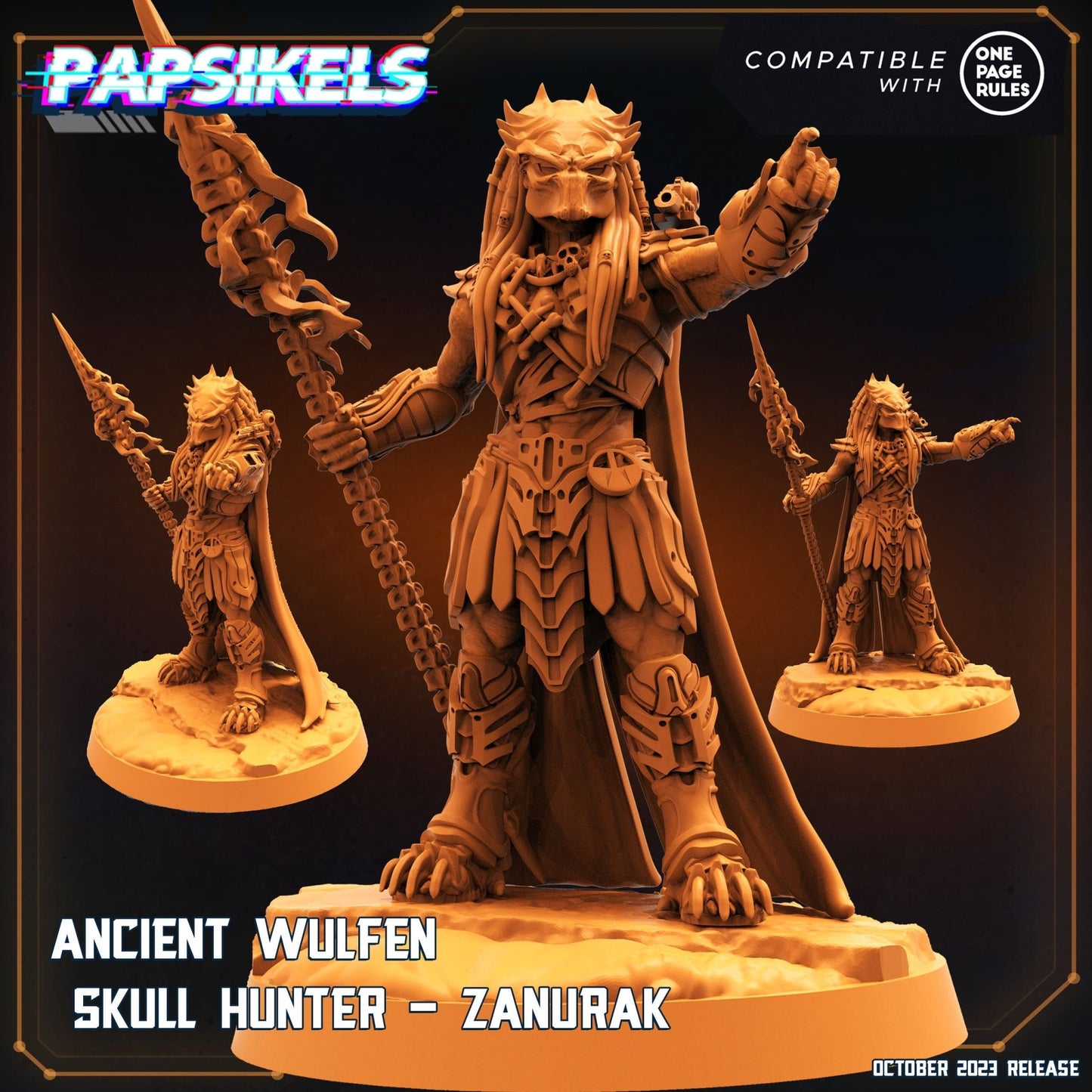 Ancient Skull Hunter Miniature - Ancient Hunter C - 32mm
