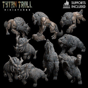 Animal Miniature | Full Set All Models - Tabletop RPG & D&D miniature. Perfect for wargaming & collectors