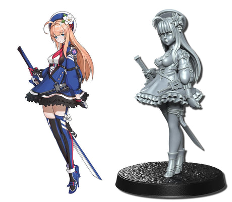 Anime Adventures Miniature | Warrior 2 - Tabletop RPG & D&D miniature. Perfect for wargaming & collectors