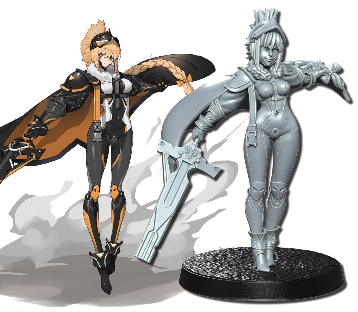 Anime Adventures Miniature | Warrior 3 - Tabletop RPG & D&D miniature. Perfect for wargaming & collectors
