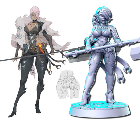 Anime Character Miniature | Amazon 1 - Tabletop RPG & D&D miniature. Perfect for wargaming & collectors
