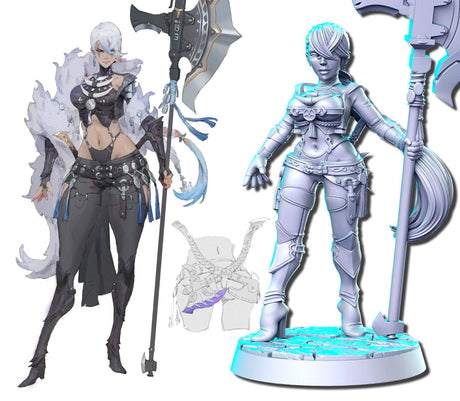 Anime Character Miniature | Amazon 2 - Tabletop RPG & D&D miniature. Perfect for wargaming & collectors