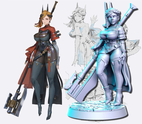 Anime Character Miniature | Amazon 4 - Tabletop RPG & D&D miniature. Perfect for wargaming & collectors