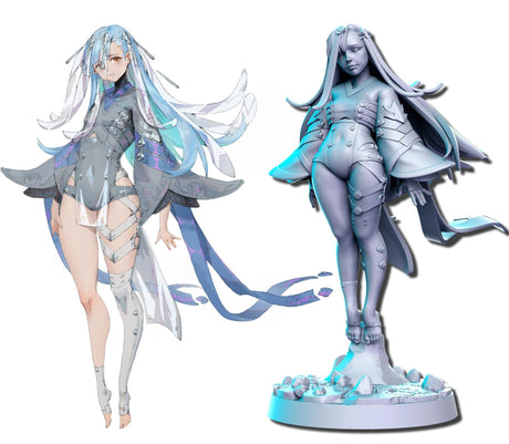 Anime Characters Miniature | Warrior 1 - Tabletop RPG & D&D miniature. Perfect for wargaming & collectors