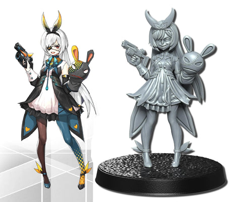 Anime Neo Warrior Miniature | Warrior 1 - Tabletop RPG & D&D miniature. Perfect for wargaming & collectors