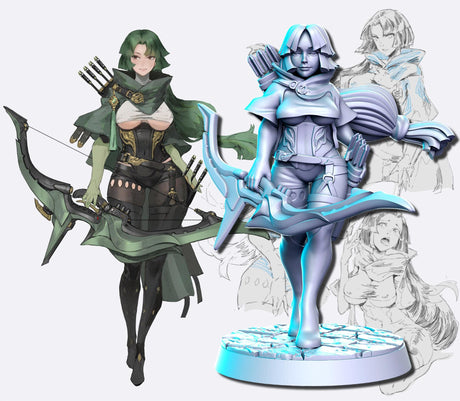 Anime Warrior Miniature | Warrior 1 - Tabletop RPG & D&D miniature. Perfect for wargaming & collectors