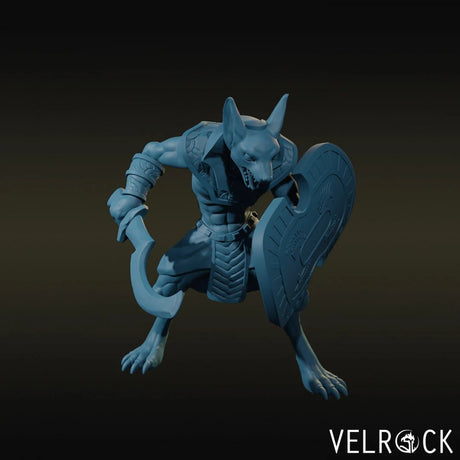 Anubis Sword And Shield Miniature | Left - Tabletop RPG & D&D miniature. Perfect for wargaming & collectors