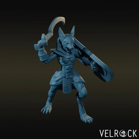 Anubis Sword And Shield Miniature | Right - Tabletop RPG & D&D miniature. Perfect for wargaming & collectors