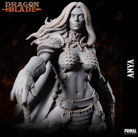 Anya, Barbarian Heroine Miniature | Anya - Tabletop RPG & D&D miniature. Perfect for wargaming & collectors