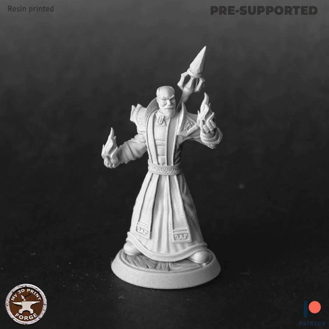 Arcanist Wizard Miniature | A - Tabletop RPG & D&D miniature. Perfect for wargaming & collectors