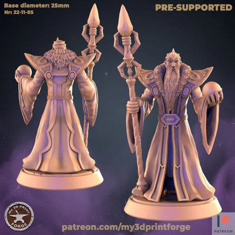 Archmage Miniature | A - Tabletop RPG & D&D miniature. Perfect for wargaming & collectors