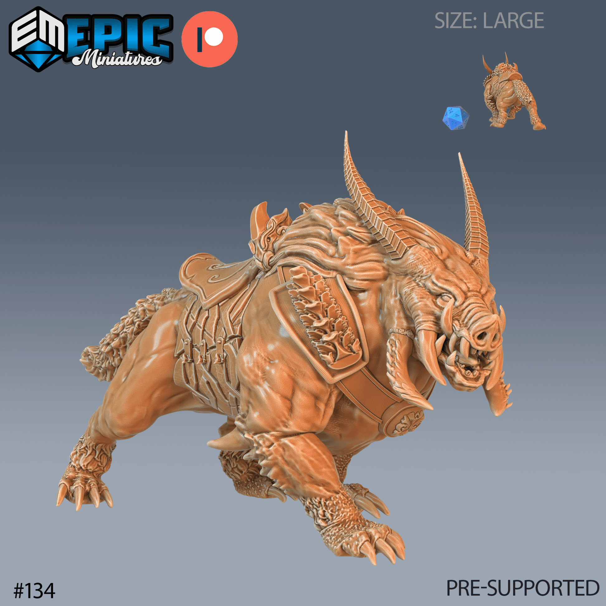 Arctic Boar Miniature - B - 28mm