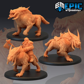 Arctic Boar Miniature | Set of 3 - Tabletop RPG & D&D miniature. Perfect for wargaming & collectors