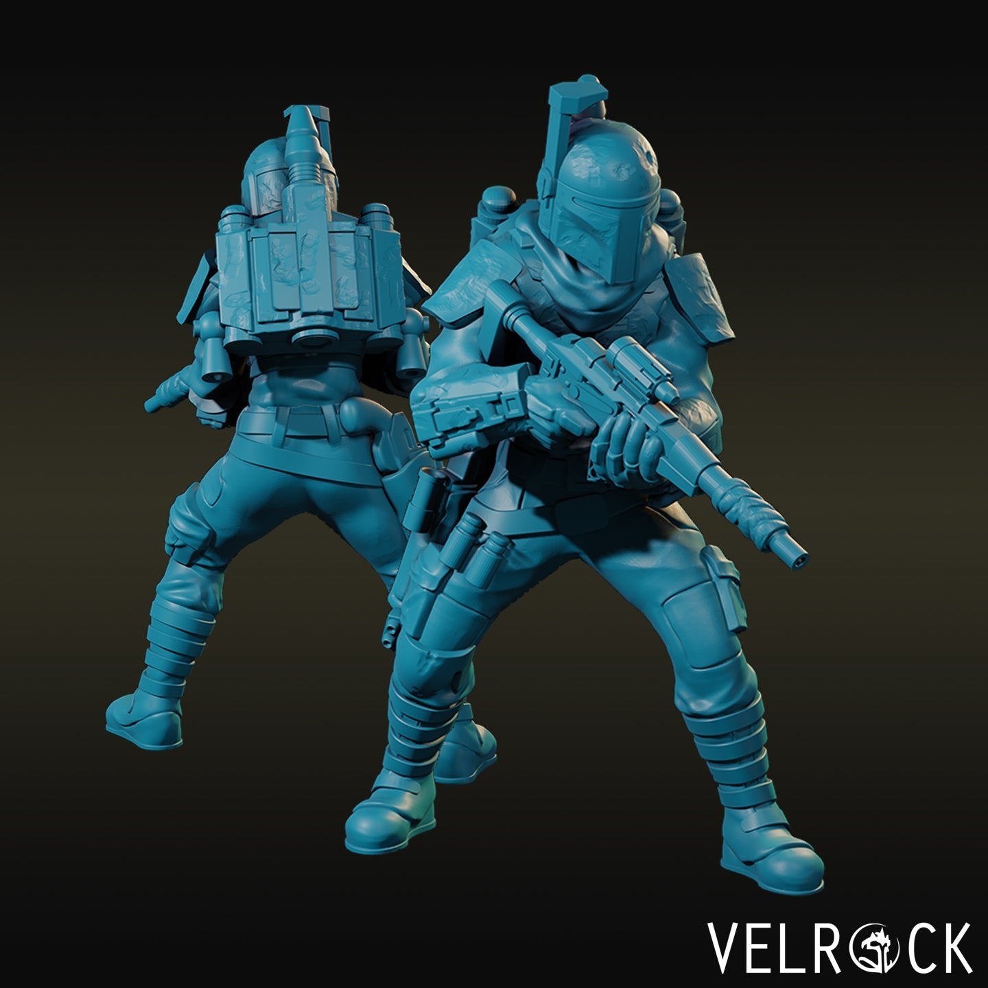 Armoured Bounty Hunter Miniature - D - 28mm