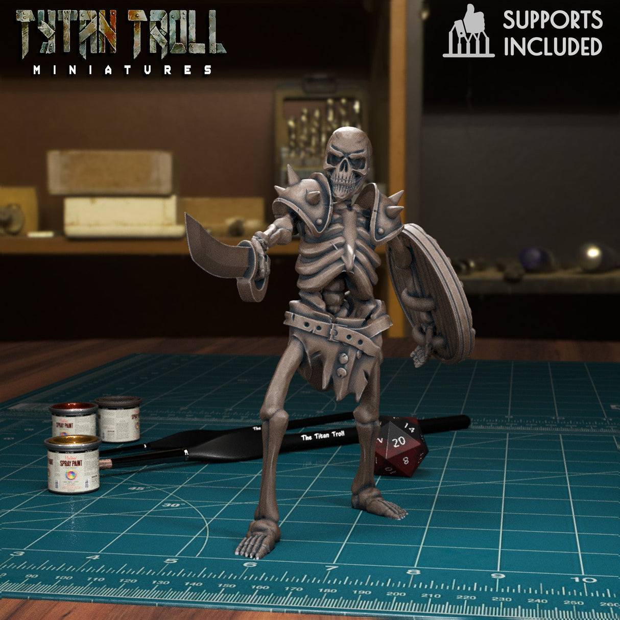 Armoured Skeleton Miniature | D - Tabletop RPG & D&D miniature. Perfect for wargaming & collectors