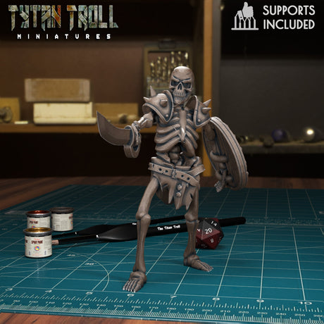 Armoured Skeleton Miniature | D - Tabletop RPG & D&D miniature. Perfect for wargaming & collectors
