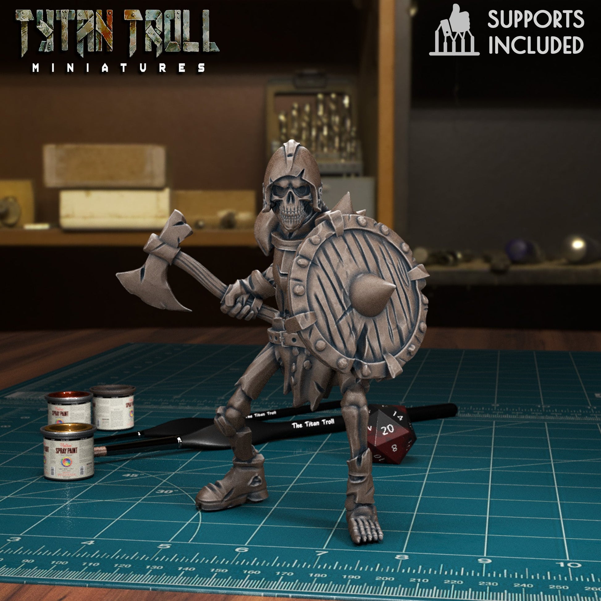 Armoured Skeleton Miniature - F - 32mm