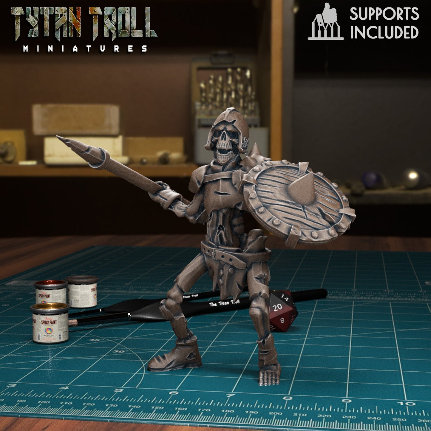 Armoured Skeleton Miniature - G - 32mm